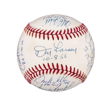 Perfect Game Baseball Signed By (13) Pitchers Including Koufax, Hunter, and Randy Johnson